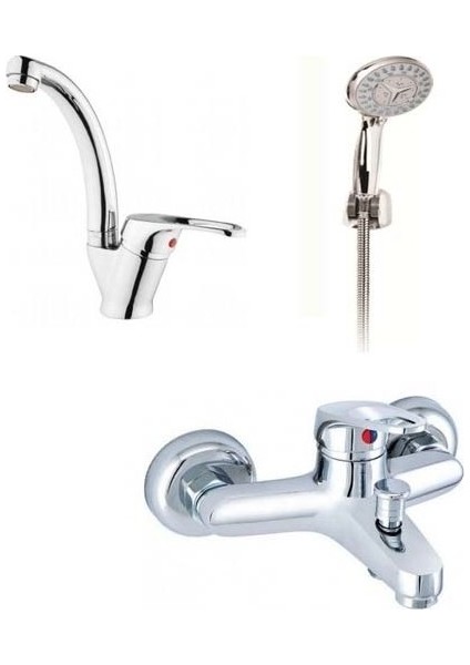 Kuğu Lavabo ve Banyo Bataryası Duş Takımı