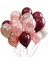 9 Adet Rose GoldGümüş Bordo Metalik Balon 3'lü Renk 12 Inç 1