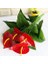 Islak Antoryum Kırmızı Yapay Çiçek Etli 1.kalite 3 Kafalı Anthurium 2