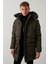 Yakası Suni Kürklü Çıkarılabilir Kapüşonlu Slim Fit Uzun Erkek Mont 5761050 3