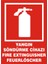 Yangın Söndürme Cihazı Fire Extinguisher Feuerlöscher Galvaniz Uyarı Levhası 17,5 x 25 cm 1