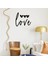El Yazısı ile Yazılmış Love Duvar Yazısı Sticker 60x53cm - Siyah 1
