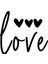 El Yazısı ile Yazılmış Love Duvar Yazısı Sticker 60x53cm - Siyah 2