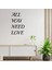 El Yazısı All You Need Love Duvar Yazısı Sticker 60x37cm - Siyah 1