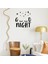 El Yazısı ile Yazılmış Sevimli Şekilde Good Night Yazısı Sticker 60x58cm - Siyah 2