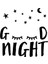 El Yazısı ile Yazılmış Sevimli Şekilde Good Night Yazısı Sticker 60x58cm - Siyah 3