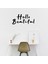 El Yazısı ile Yazılmış Hello Beatiful Yazısı Sticker 60x27cm - Siyah 1