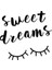 El Yazısı ile Yazılmış Sweet Dreams Yazısı Sticker 60x35cm - Siyah 3