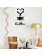 El Yazısı ile Yazılmış Kalp Şekli Fincan ve Coffe Yazısı Sticker 60x58cm - Siyah 2