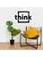 Küçük Harf ile Yazılmış Think Duvar Yazısı Sticker 60x40 cm - Siyah 1