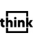 Küçük Harf ile Yazılmış Think Duvar Yazısı Sticker 60x40 cm - Siyah 3