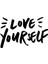 El Yazısı ile Yazılmış Love Yourself Yazısı Sticker 60x38cm - Siyah 3