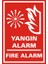 Yangın Alarm Fire Alarm 2.6 mm PVC Uyarı Levhası 17,5 x 25 cm 1