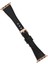 Apple Watch Uyumlu Deri Kordon 38-40MM Slim Rosegold Rst1 Siyah 1