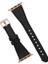 Apple Watch Uyumlu Deri Kordon 38-40MM Slim Rosegold Rst1 Siyah 2