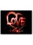 Ahşap Tablo Love Kırmızı Neon Lights Karalama 1