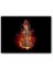 Ahşap Tablo Alevler İçindeki Violin 1