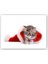 Ahşap Tablo Noel Şapkası ve Sevimli Yavru Kedi 1