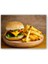 Ahşap Tablo Hamburger ve Patates Kızartması 1