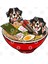 Bernese Mountain Dog Japanese Ramen Kupa Bardak 3