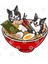 Border Collie Japanese Ramen Kawaii Kupa Bardak 3