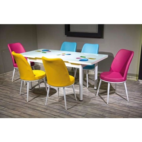 Erva Camli Kelebek Masa Gold Sandalye Metal Ayak Takim Fiyati