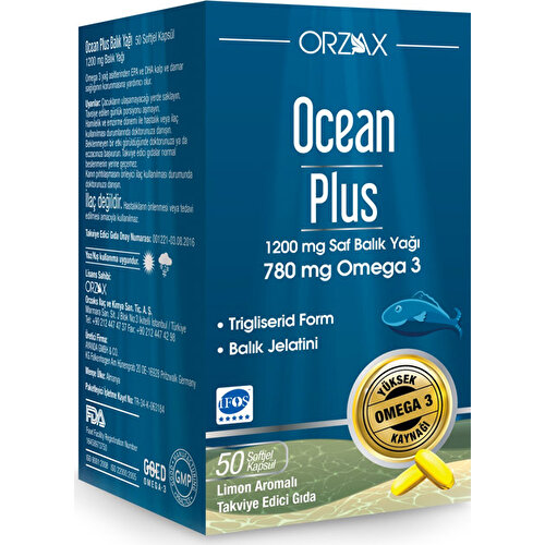 Orzax Ocean Plus 1200 Mg 50 Kapsul Balik Yagi Fiyati