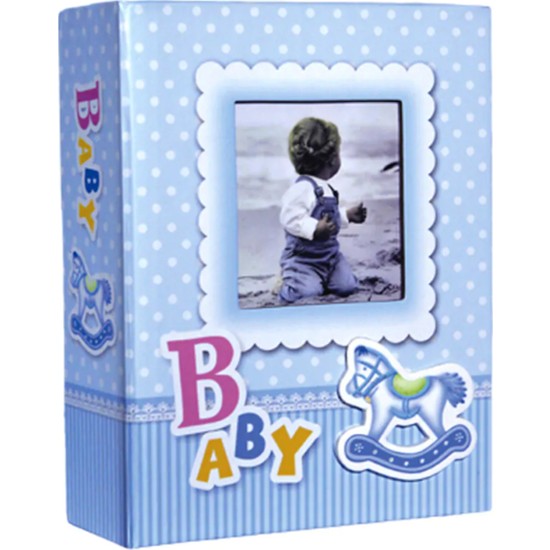 Sara 10x15 cm 200�lük Pencereli Bebek Fotoğraf Albümü Mavi