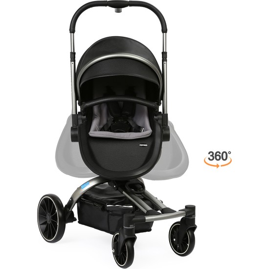 Yoyko Spin 360 Derece Dönebilen Bebek Arabası Siyah Gri