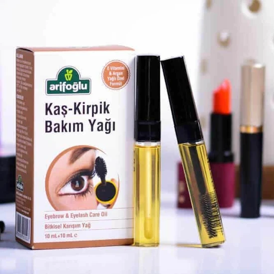 Arifoğlu Kaş Kirpik Bakım Yağı 10 ml + 10 ml - Argan Yağlı & Doğal E Vitaminli