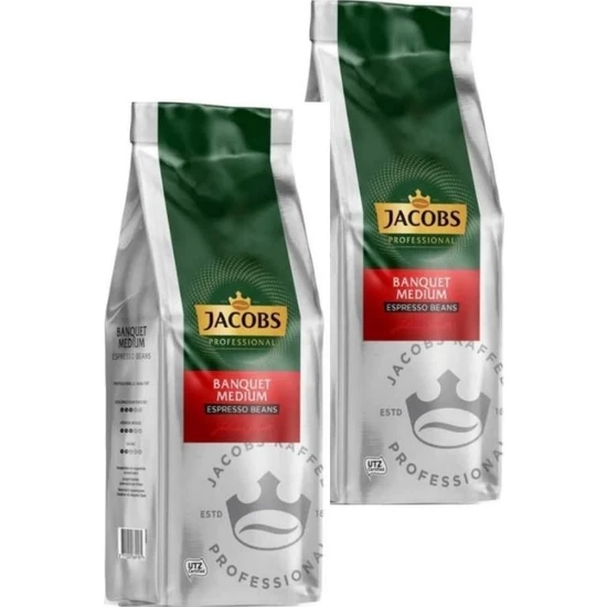 Jacobs Banquet Medium Espresso Beans Çekirdek Kahve 1 kg x 2'li