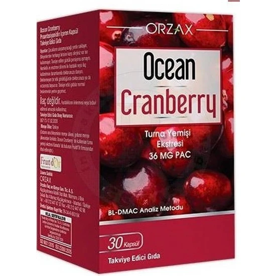 Orzax Ocean Cranberry Turna Yemişi 30 Kapsül