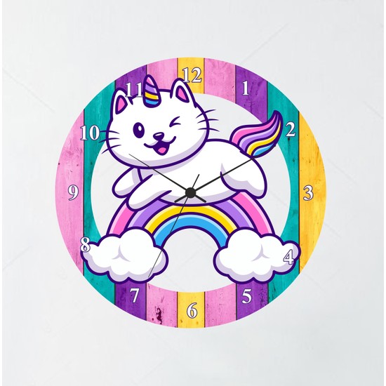 Reklamcım Çocuk Odası Unicorn Kedili Duvar Saati Fiyatı Reklamcım Çocuk Odası Unicorn Kedili Duvar Saati Fiyatı