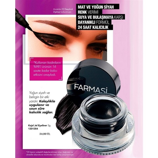 Farmasi Kajal Jel Eyelıner 3 G Fiyatı Taksit Seçenekleri
