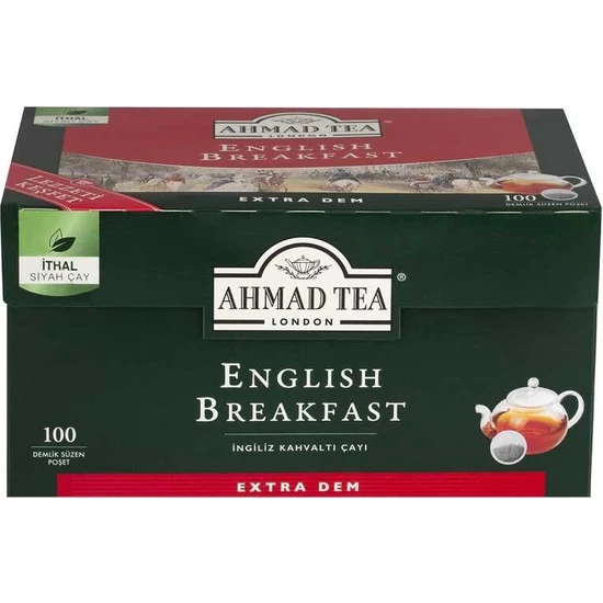 Ahmad Tea London English Breakfast Demlik Poşet Çay 3.2gr 100lü