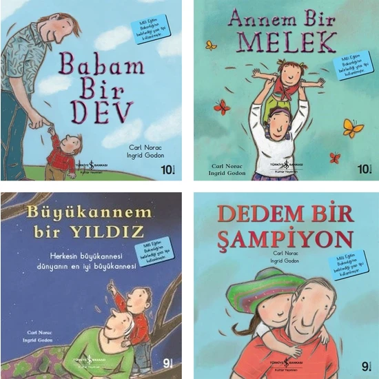 Babam Bir Dev - Annem Bir Melek - Dedem Bir Şampiyon - Büyükannem Bir Yıldız - Carl Norak 4 Kitap Set