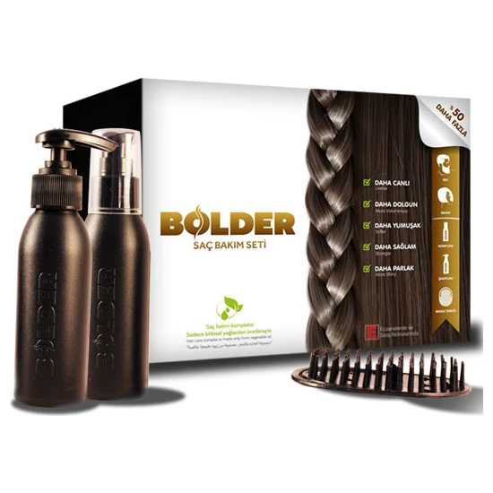 Bolder Doğal Saç Bakım Yağı ve Şampuanlı 3'lü Set