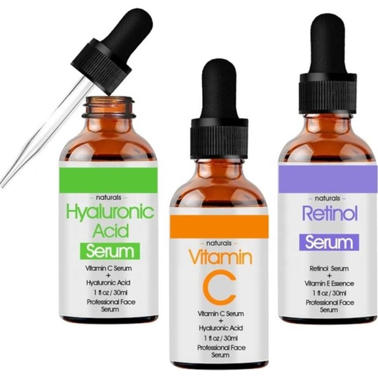 Natural Hyaluronic Acid + Retinol + Vitamin C Serum Set P530
