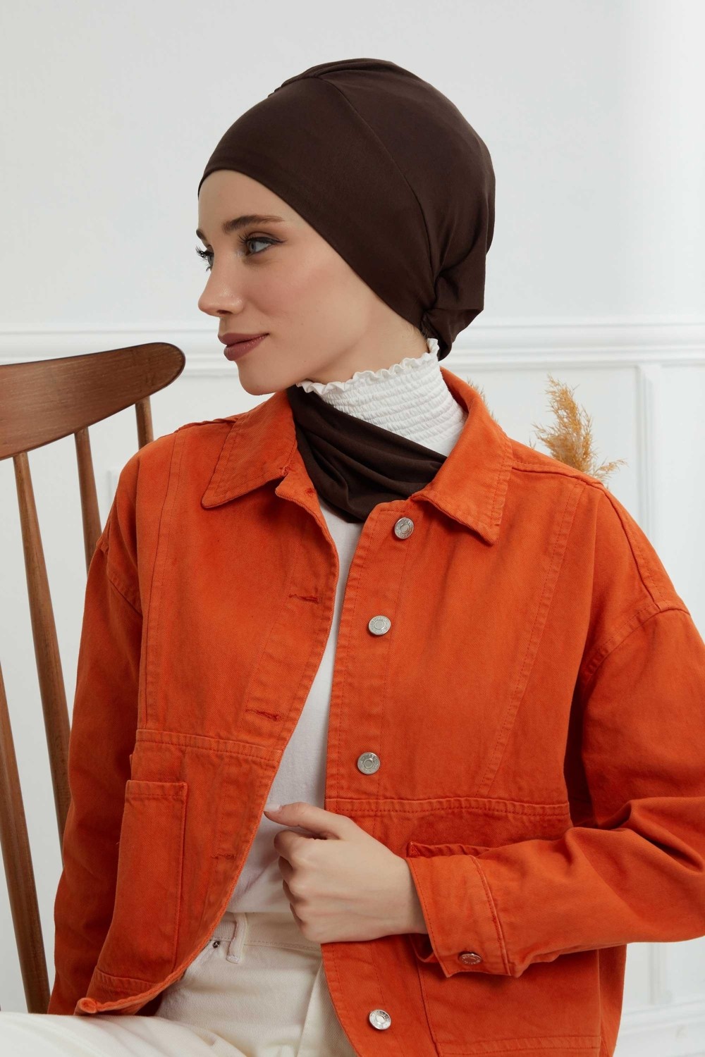 Aisha's Design Penye Hazır Türban,HT-96,HT-96,Bordo görsel 3