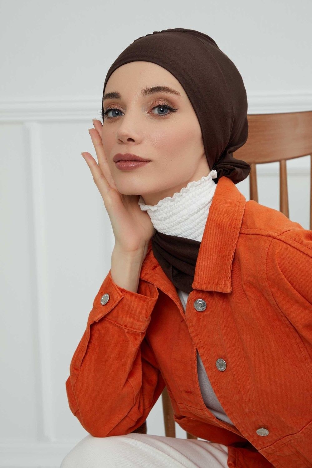 Aisha's Design Penye Hazır Türban,HT-96,HT-96,Bordo görsel 4