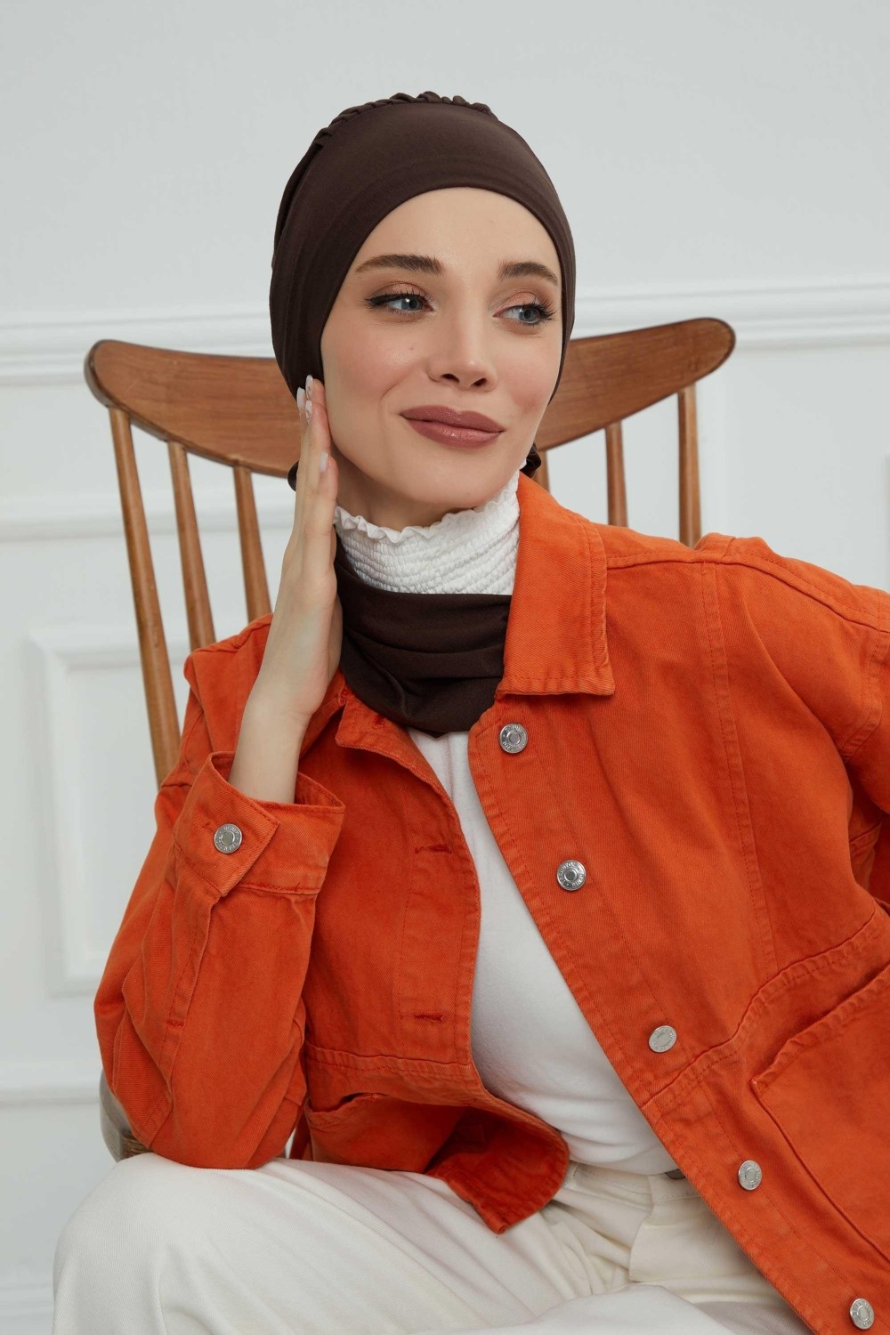 Aisha's Design Penye Hazır Türban,HT-96,HT-96,Bordo görsel 5