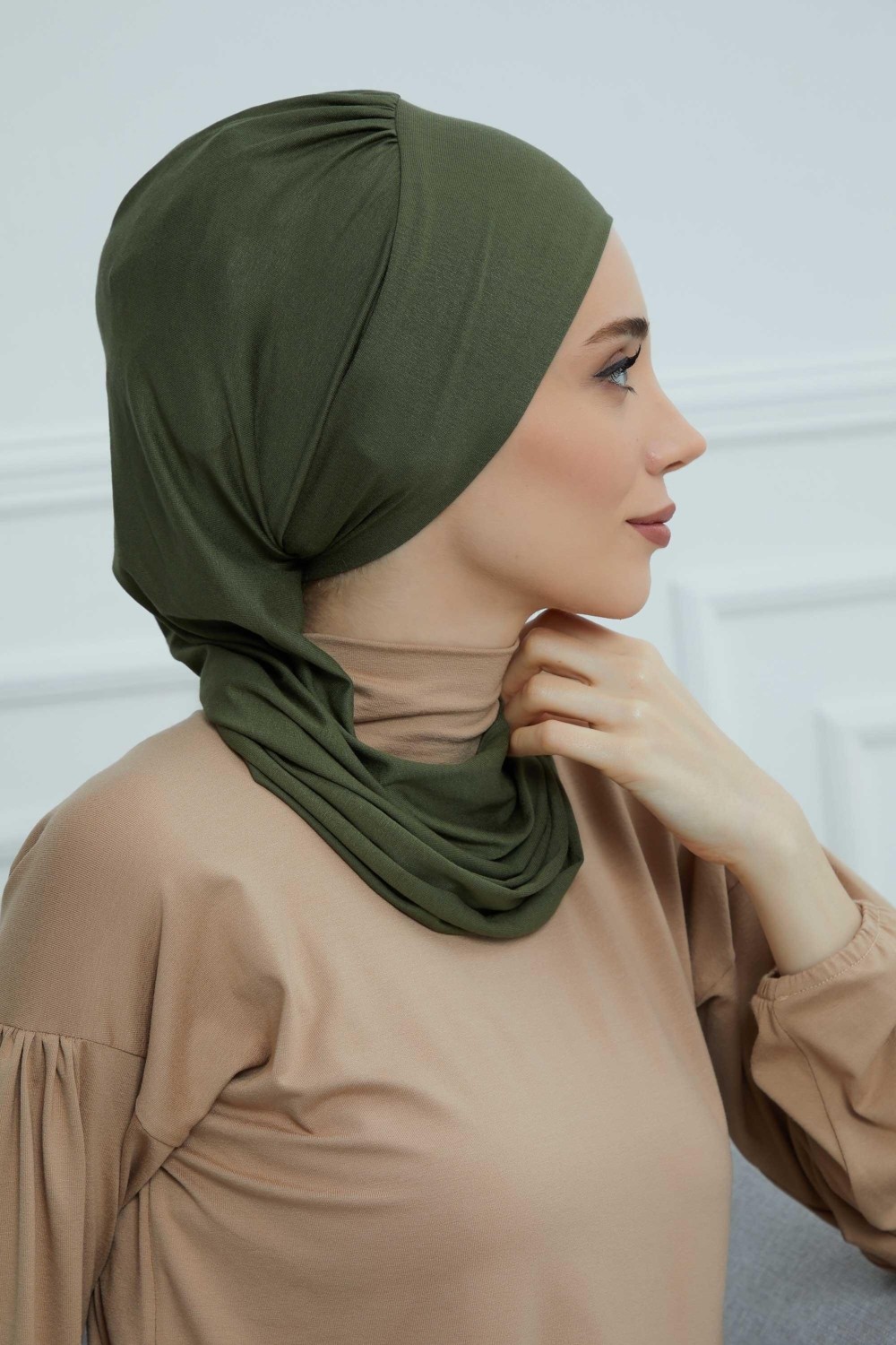 Aisha's Design Penye Hazır Türban,HT-96,HT-96,Bordo görsel 7