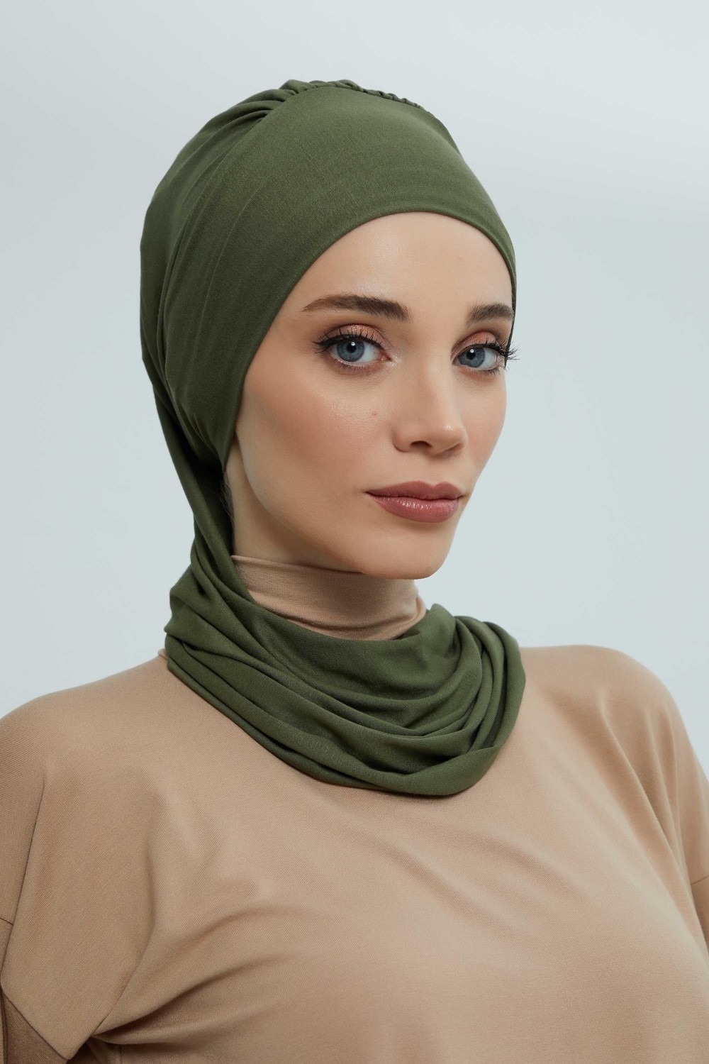 Aisha's Design Penye Hazır Türban,HT-96,HT-96,Bordo görsel 8