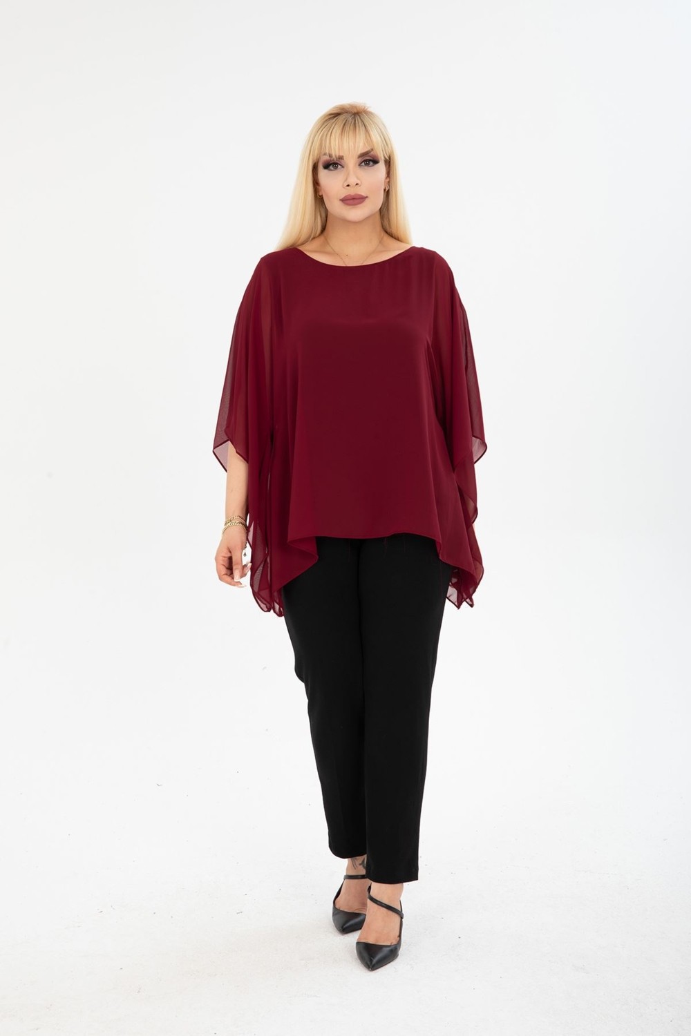 Modayız Büyük Beden Şifon Bluz 36D-2404