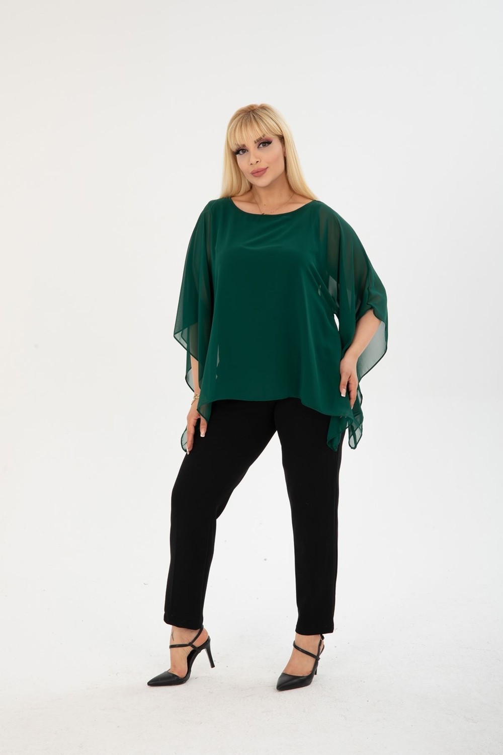 Modayız Büyük Beden Şifon Bluz 36D-2404 görsel 2