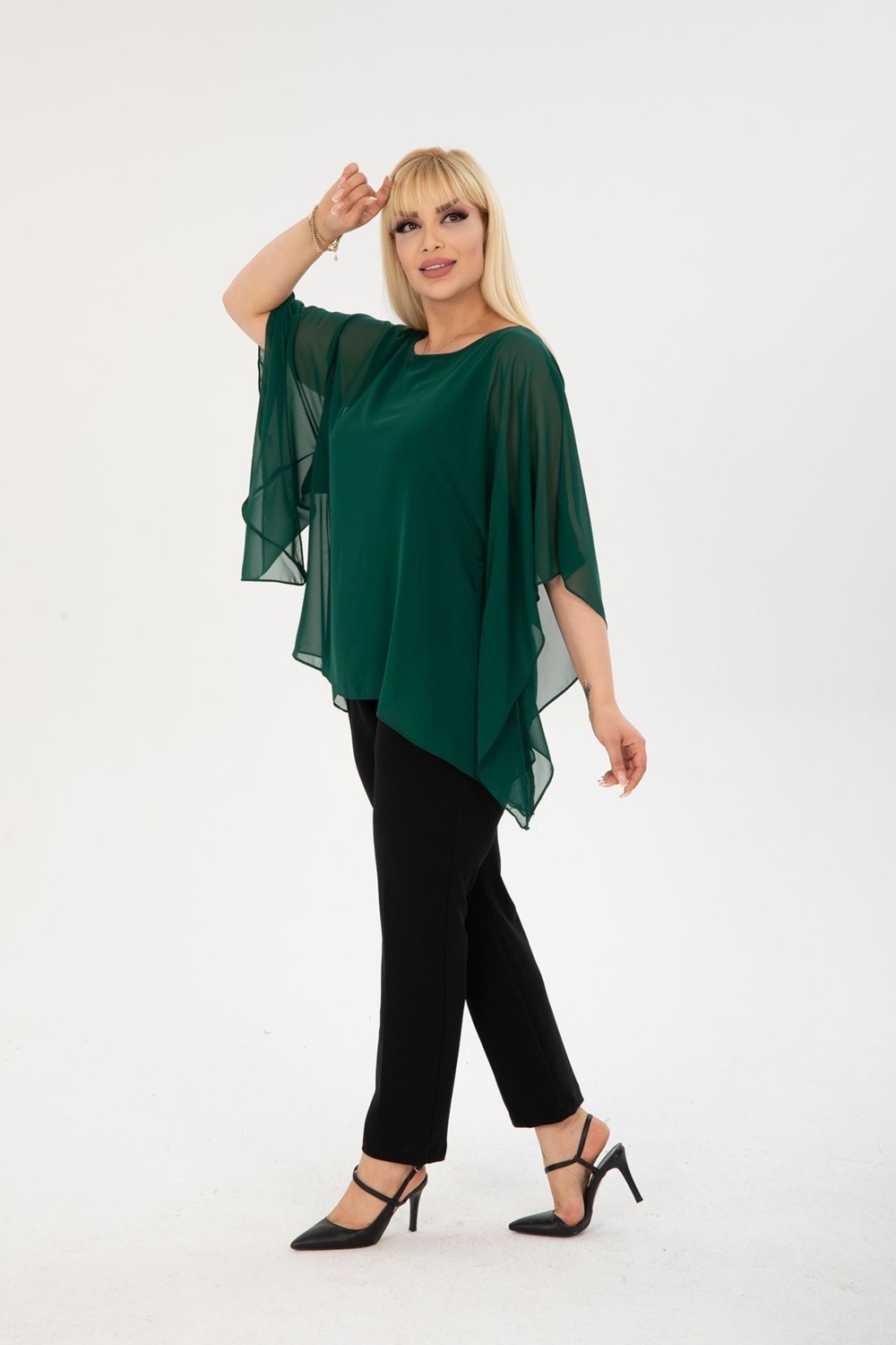 Modayız Büyük Beden Şifon Bluz 36D-2404 görsel 4