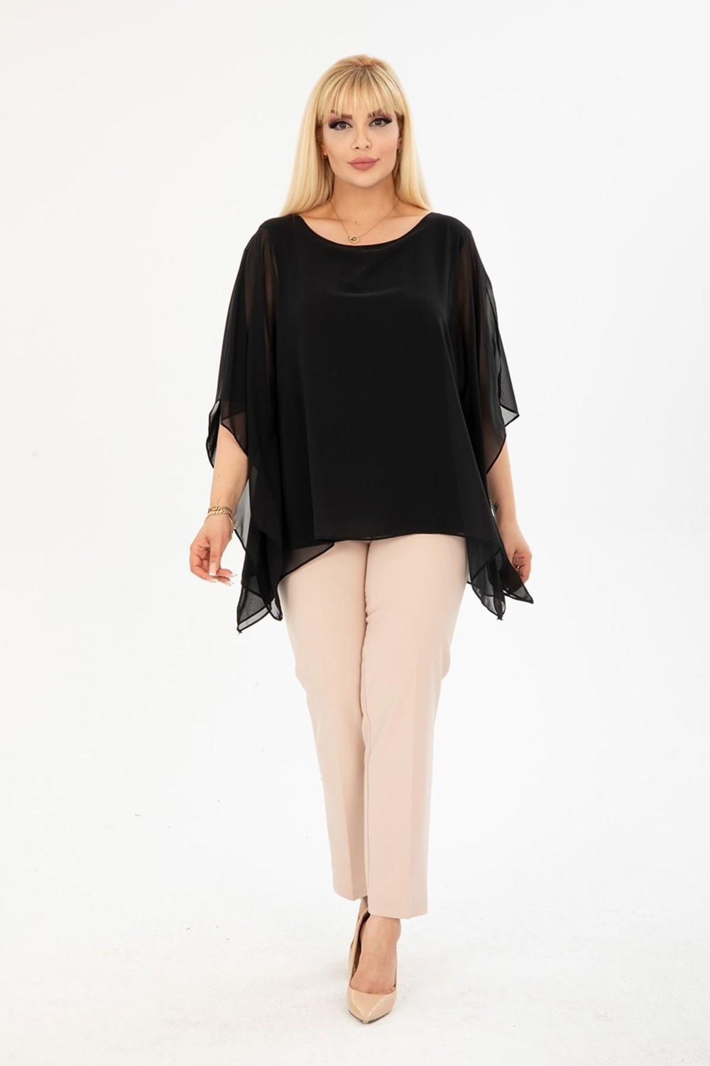 Modayız Büyük Beden Şifon Bluz 36D-2404
