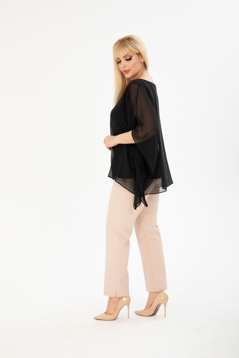 Modayız Büyük Beden Şifon Bluz 36D-2404 görsel 8