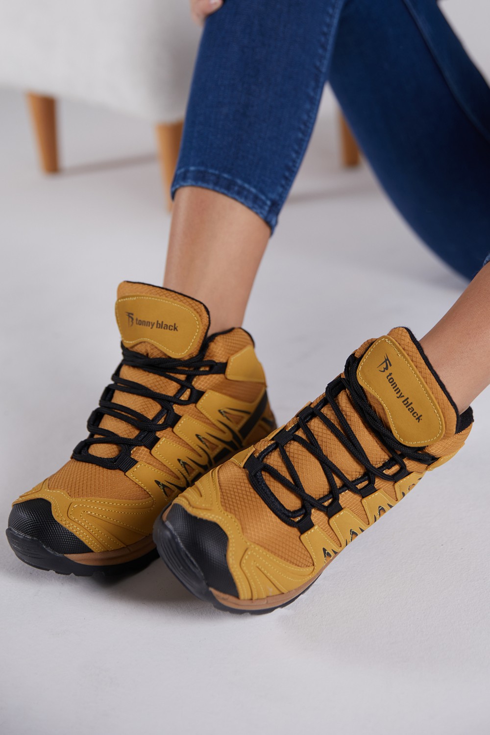 Tonny Black Outdoor Trekking Bot, Tekstil Üst, Kauçuk Taban, Günlük ve Doğa Yürüyüşlerinde Maksimum Konfor görsel 4