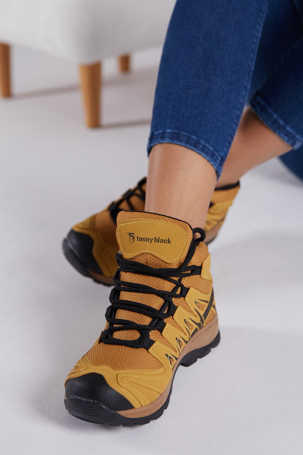 Tonny Black Outdoor Trekking Bot, Tekstil Üst, Kauçuk Taban, Günlük ve Doğa Yürüyüşlerinde Maksimum Konfor görsel 5